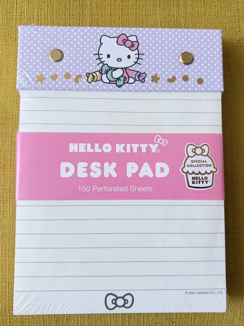 Hello Kitty Lavender & Pink Lined Desk Pad